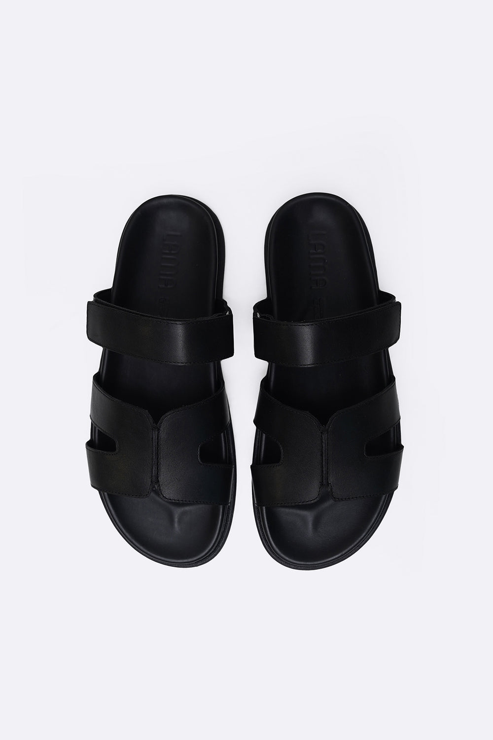 BLACK CLASSIC LEATHER SLIDE