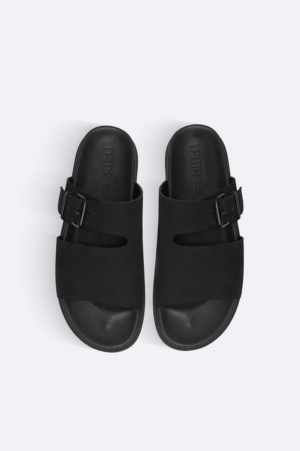 BLACK CLASSIC LEATHER SLIDES