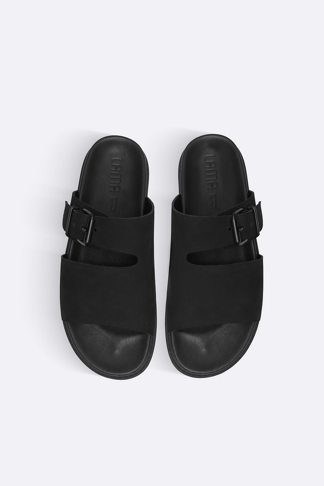 BLACK CLASSIC LEATHER SLIDES