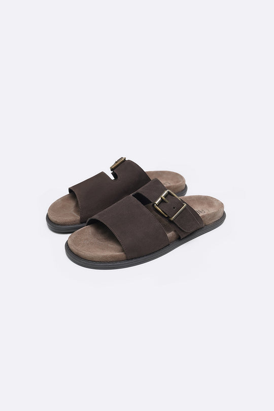 COFFEE CLASSIC LEATHER SLIDES