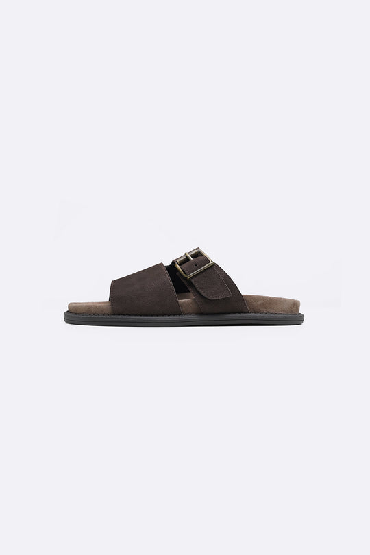 COFFEE CLASSIC LEATHER SLIDES