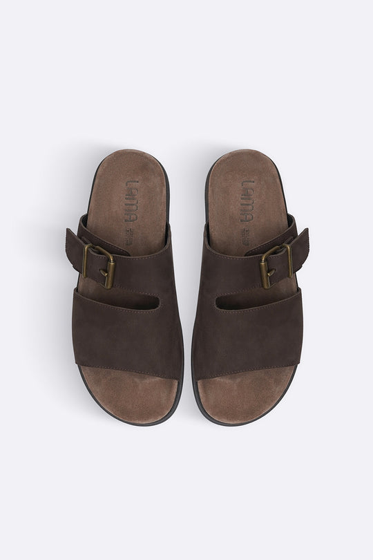 COFFEE CLASSIC LEATHER SLIDES