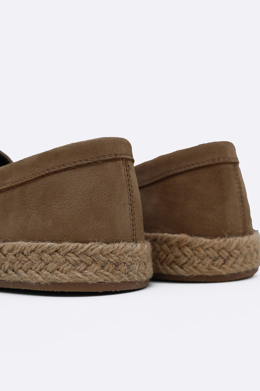 TAUPE LEATHER SUMMER ESPADRILLES