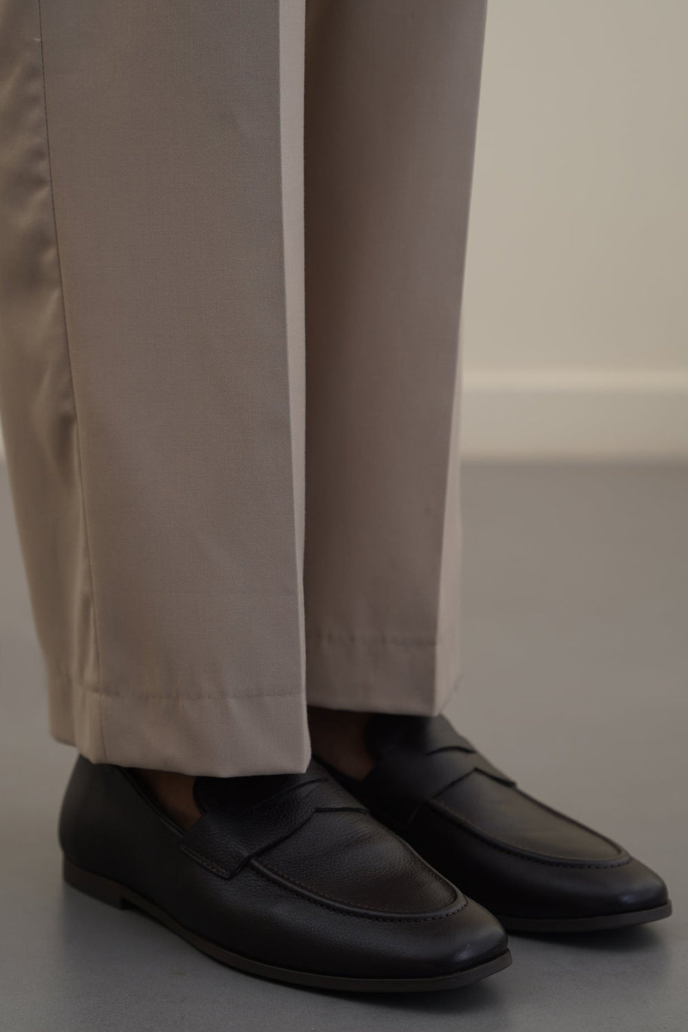 DARK BROWN LEATHER PENNY LOAFERS