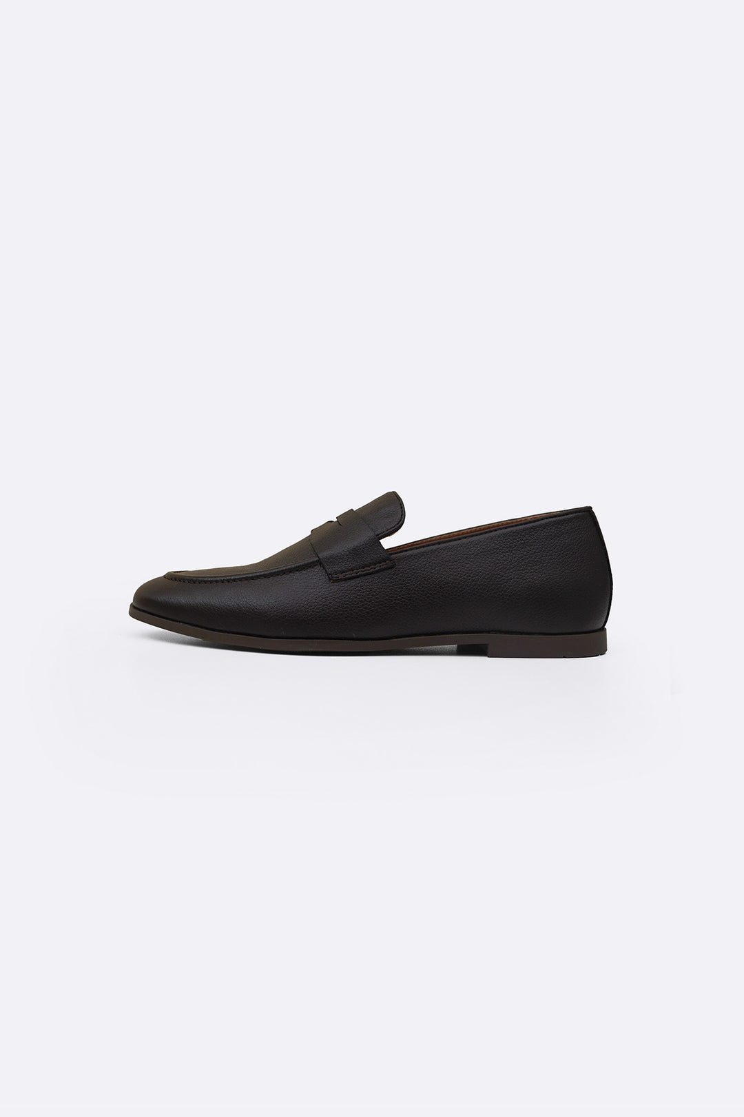 DARK BROWN LEATHER PENNY LOAFERS