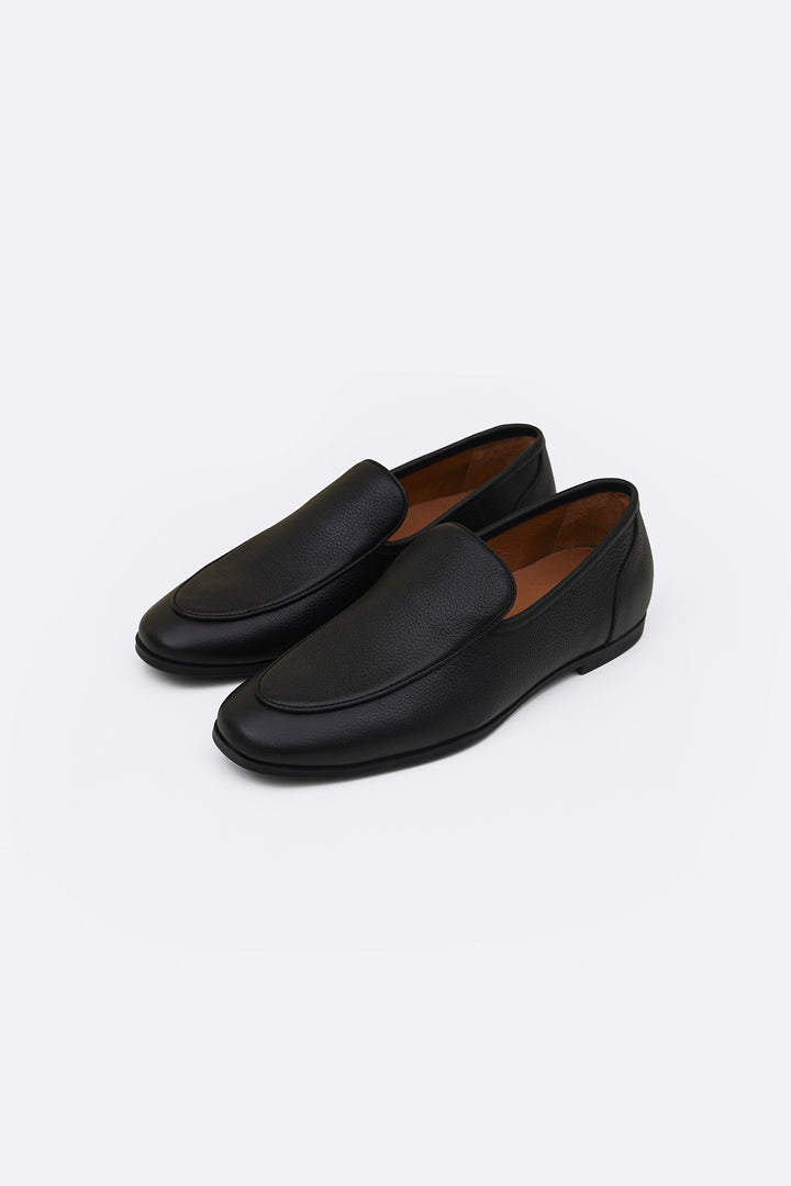 BLACK SMART LEATHER LOAFERS