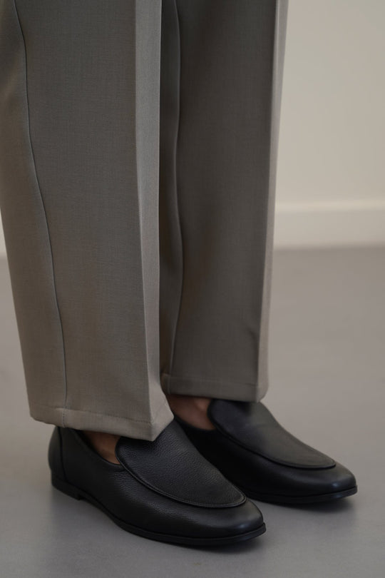 BLACK SMART LEATHER LOAFERS