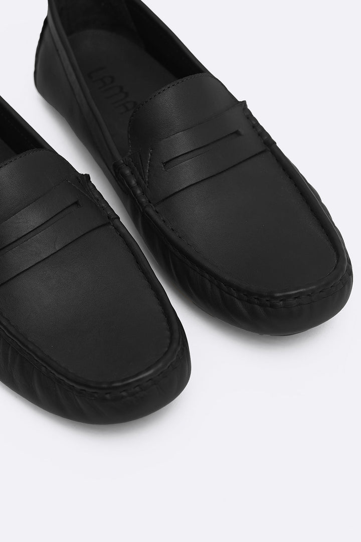 BLACK NAPPA LEATHER DRIVING MOCCASINS