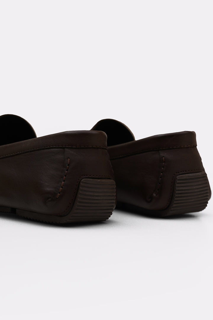 DARK BROWN NAPPA LEATHER DRIVING MOCCASINS