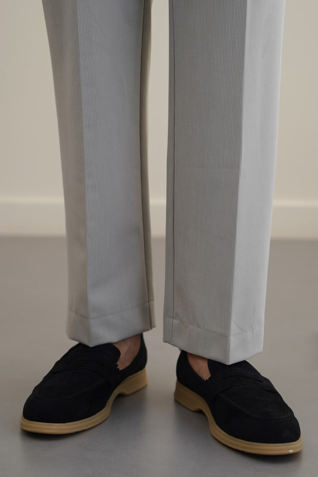BLACK GOAT SUEDE PENNY LOAFERS