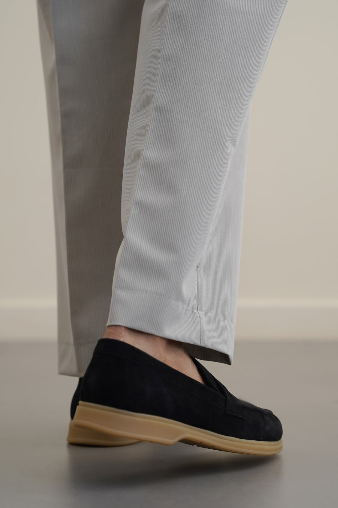 BLACK GOAT SUEDE PENNY LOAFERS