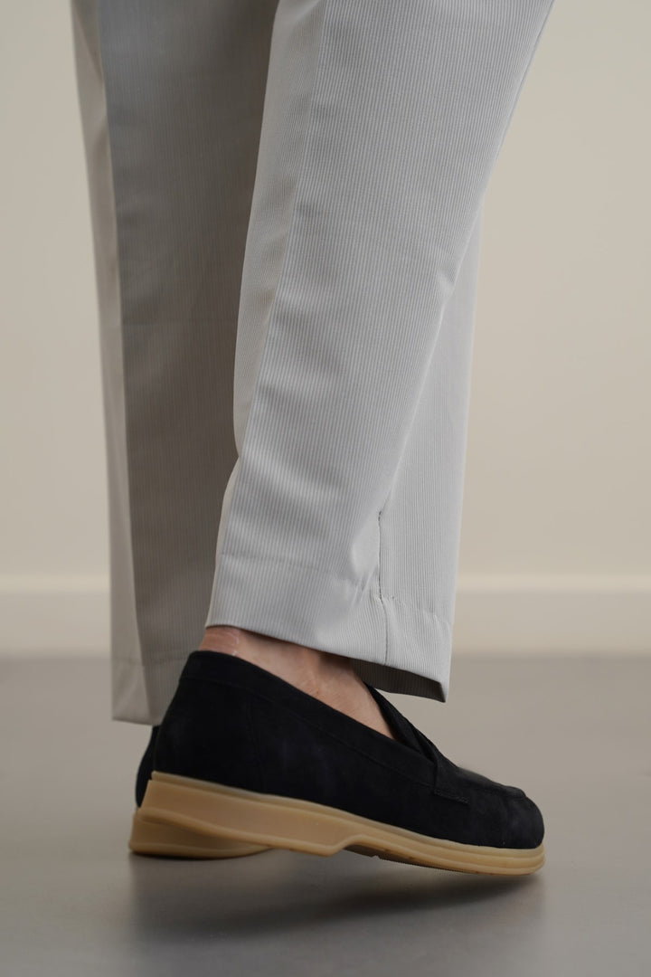 BLACK GOAT SUEDE PENNY LOAFERS