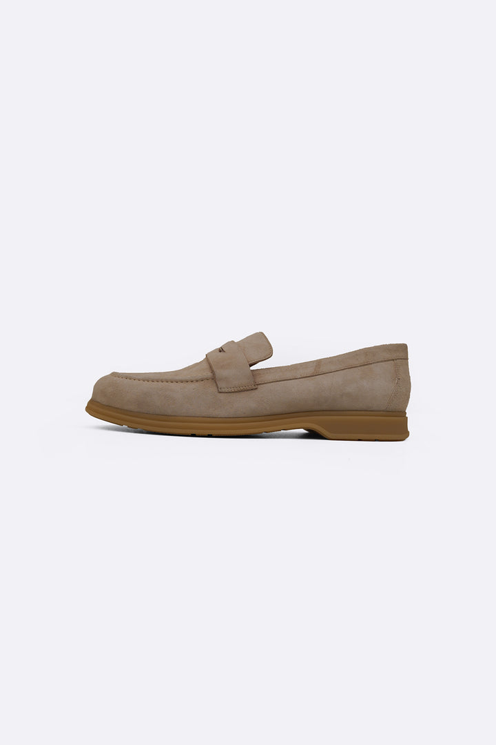 SAND GOAT SUEDE PENNY LOAFERS
