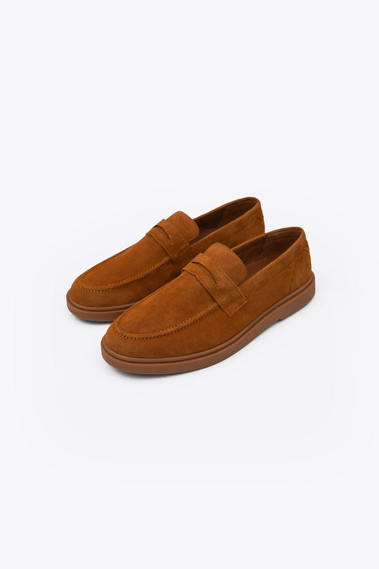 SUEDE PENNY LOAFERS
