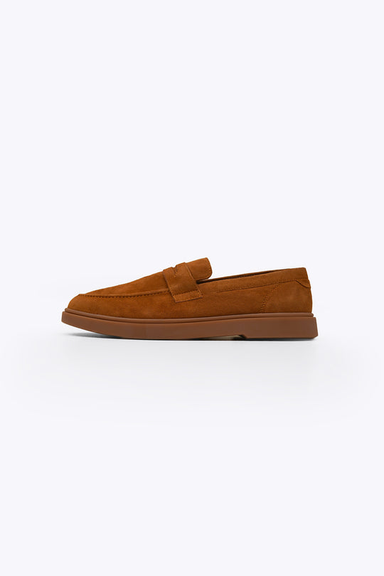 SUEDE PENNY LOAFERS