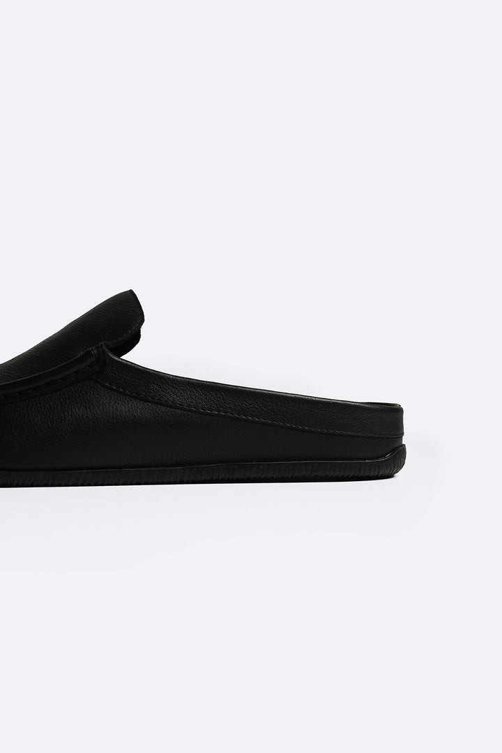 BLACK COMFORT LEATHER CLOGS