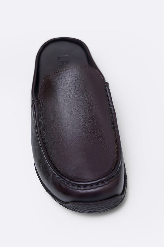 DARK BROWN COMFORT LEATHER CLOGS