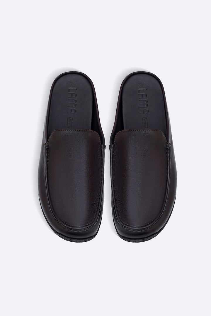DARK BROWN COMFORT LEATHER CLOGS