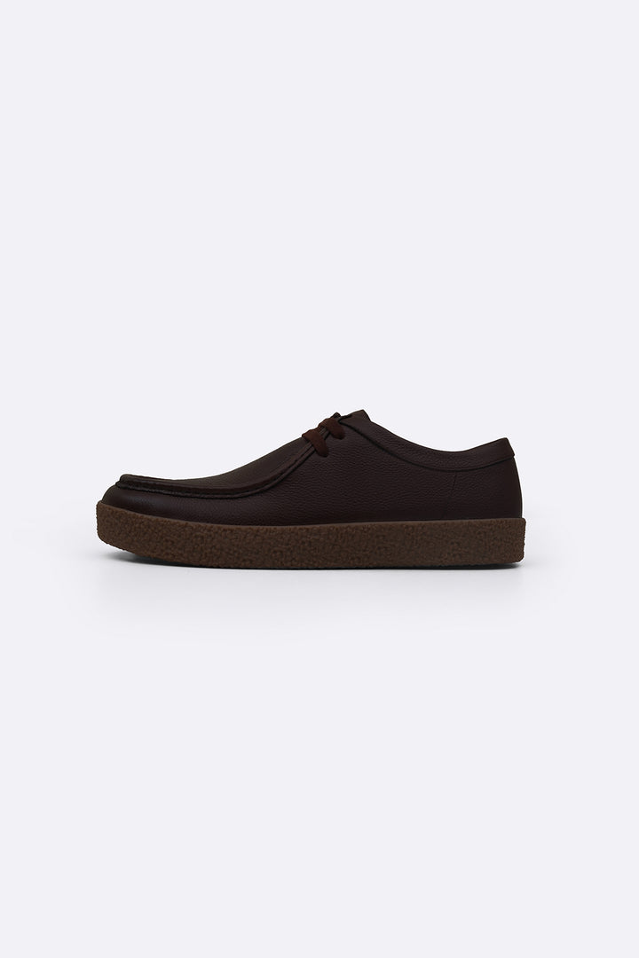 BROWN CASUAL MOC-TOE SHOES