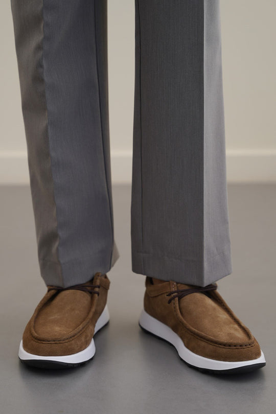 BROWN MOC TOE SUEDE WALKERS