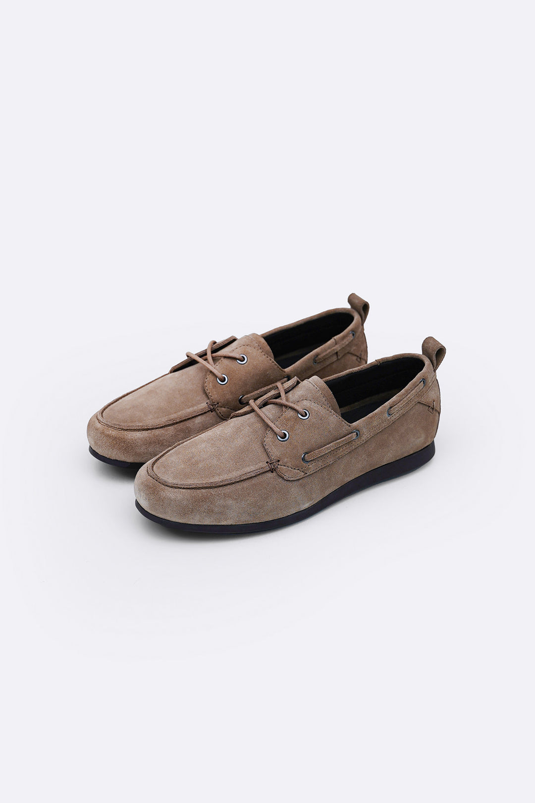 TAUPE SUEDE BOAT SHOES