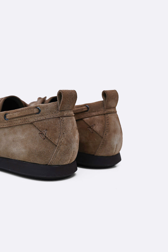 TAUPE SUEDE BOAT SHOES