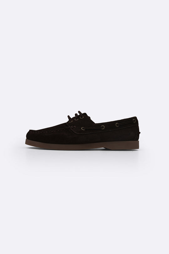 DARK BROWN SOFT SUEDE BOAT SHOES