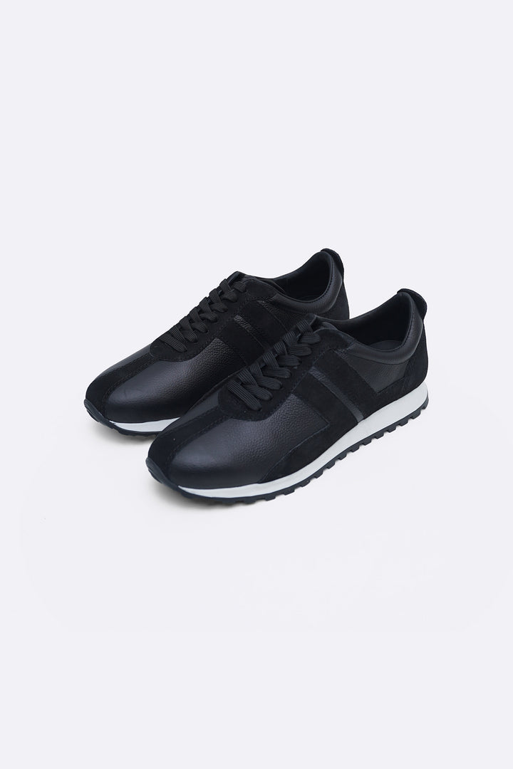 BLACK LEATHER COMBO LIFESTYLE SNEAKERS