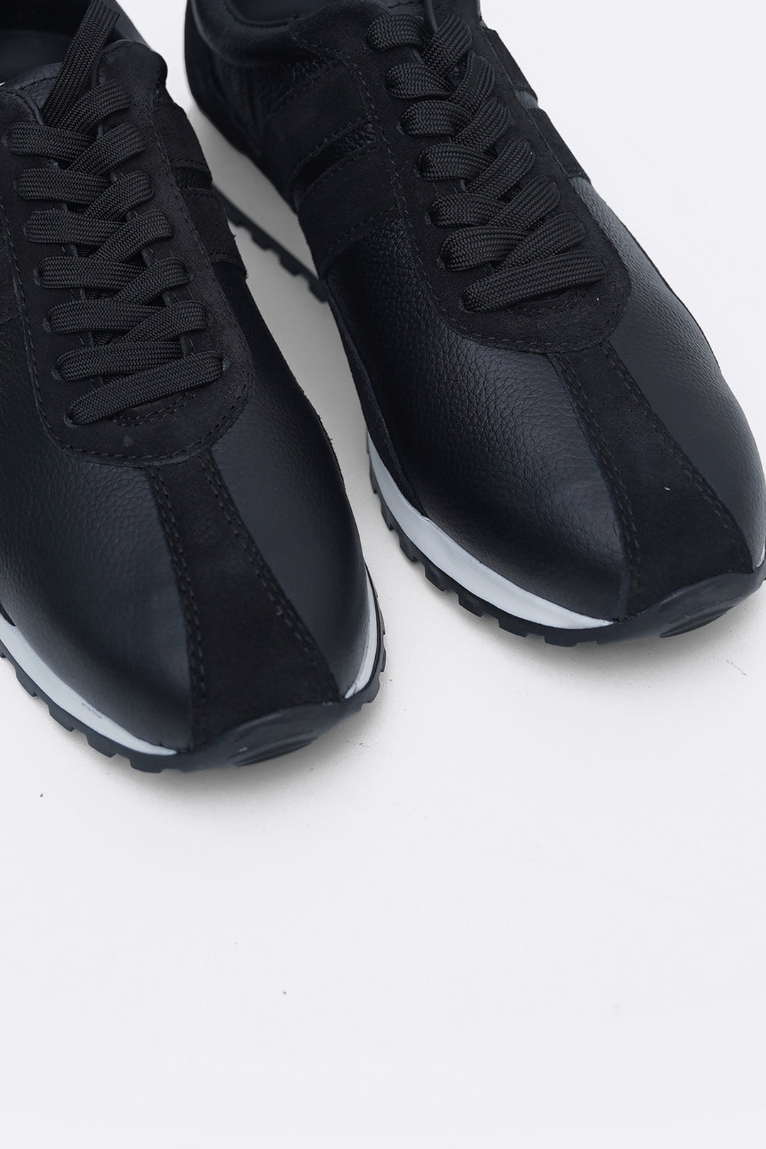 BLACK LEATHER COMBO LIFESTYLE SNEAKERS