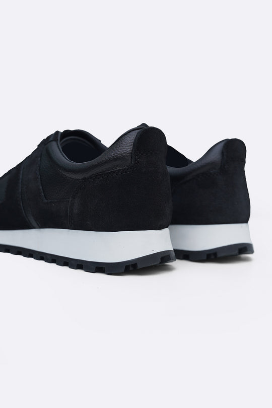 BLACK LEATHER COMBO LIFESTYLE SNEAKERS