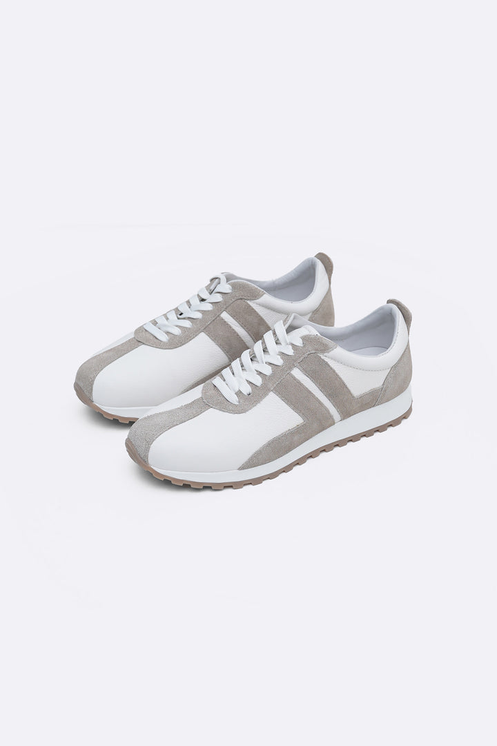 WHITE LEATHER COMBO LIFESTYLE SNEAKERS