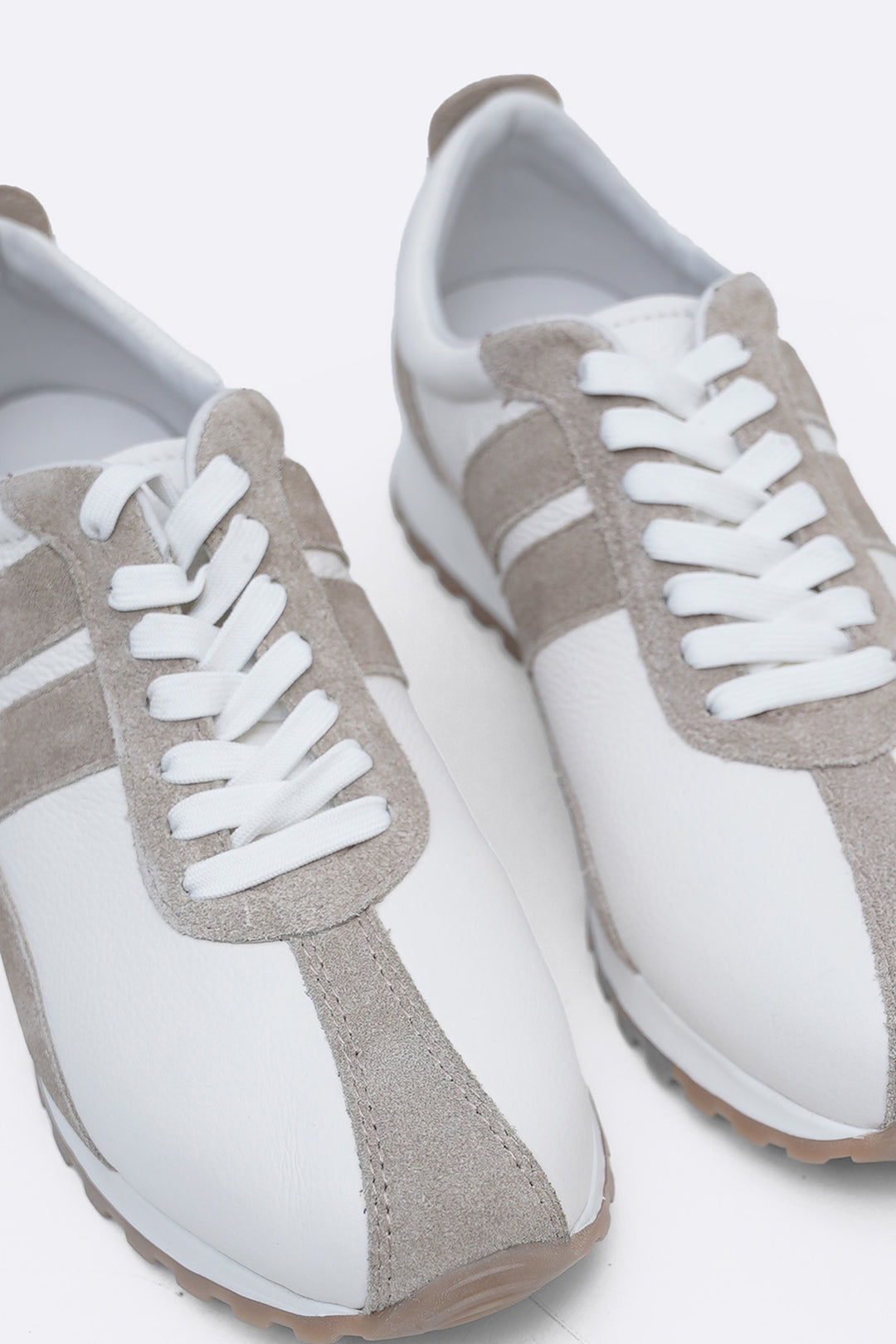 WHITE LEATHER COMBO LIFESTYLE SNEAKERS