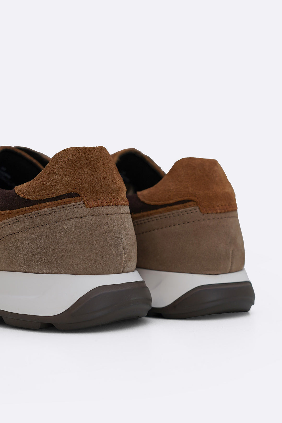 BROWN MULTI PANEL SUEDE SNEAKERS