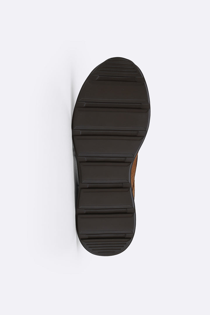 BROWN MULTI PANEL SUEDE SNEAKERS