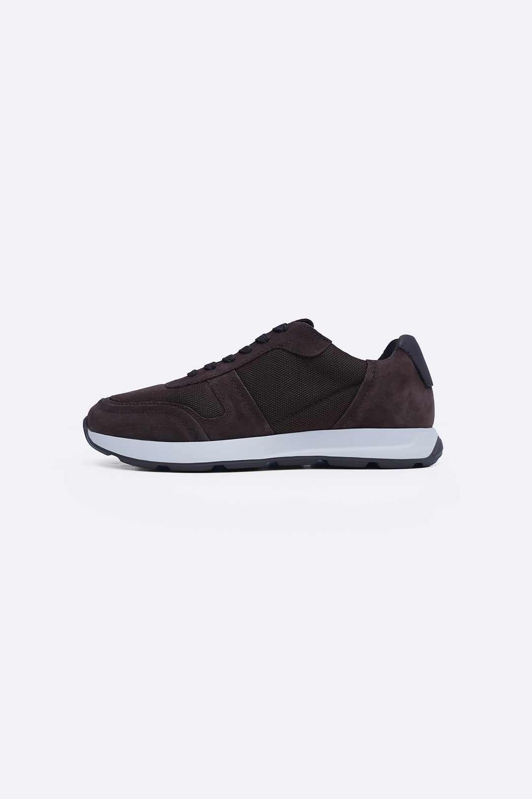 DARK BROWN LIGHTWEIGHT LACE-UP SUEDE SNEAKERS