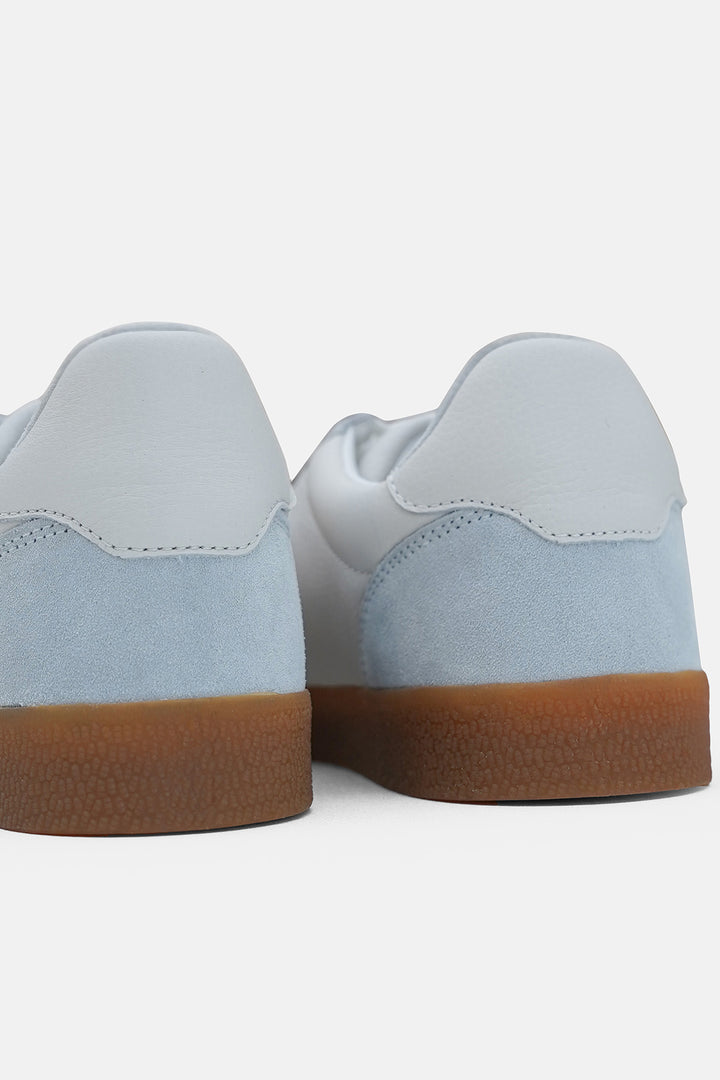 WHITE RETRO LEATHER TRAINERS