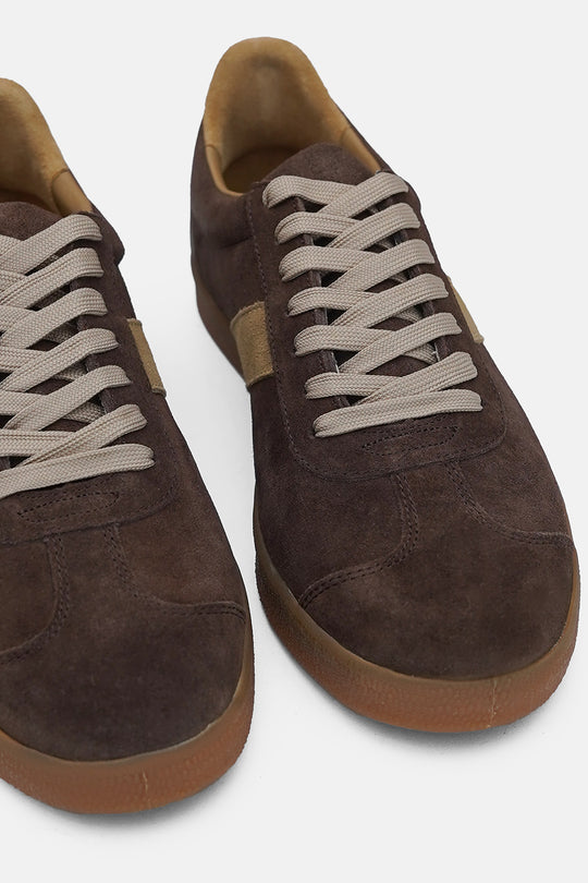 DARK BROWN SUEDE RETRO SNEAKERS