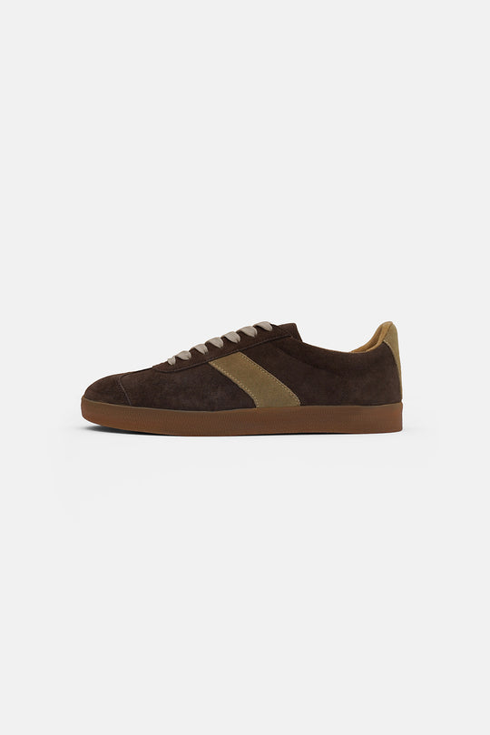 DARK BROWN SUEDE RETRO SNEAKERS