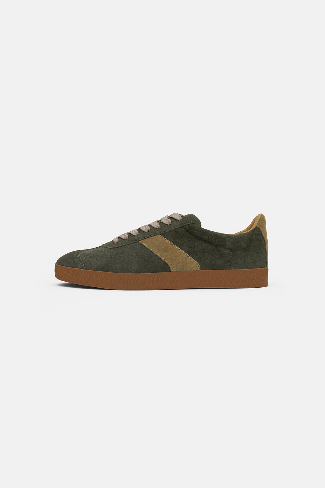 OLIVE SUEDE RETRO SNEAKERS