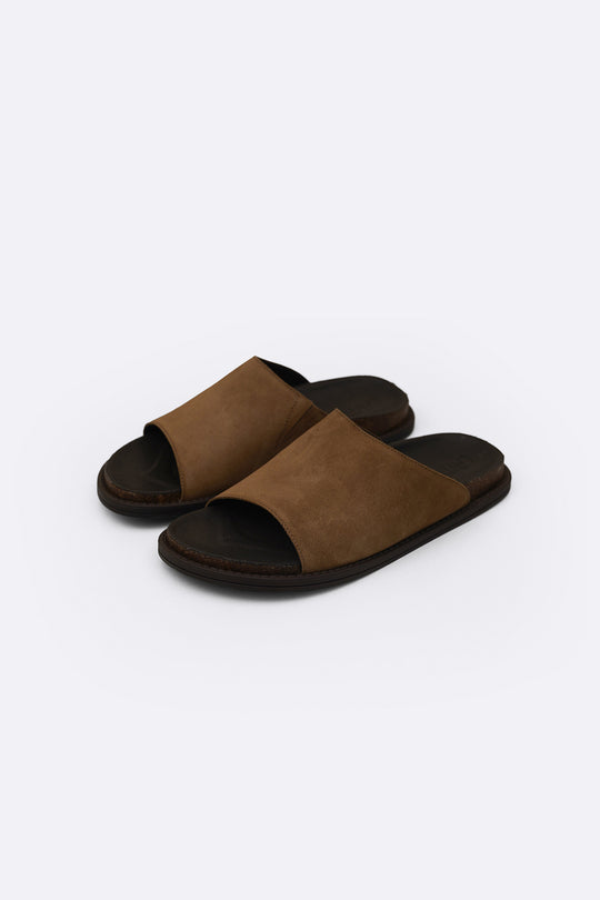 BROWN EVERYDAY LEATHER SLIDES