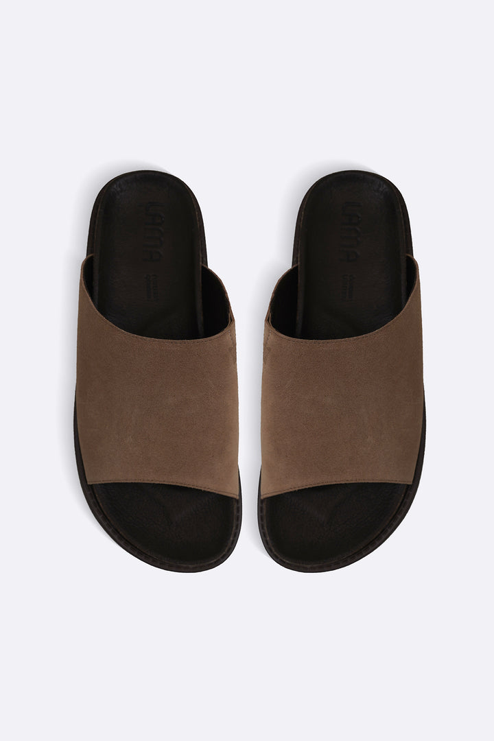 TAUPE EVERYDAY LEATHER SLIDES