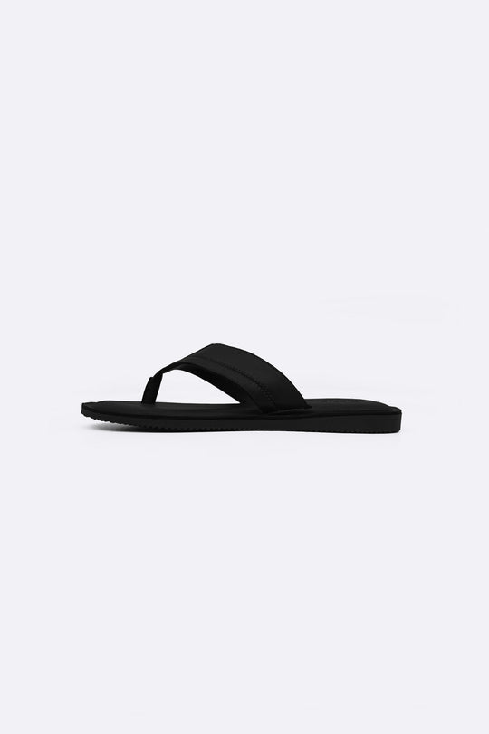 BLACK LEATHER FLIP FLOPS