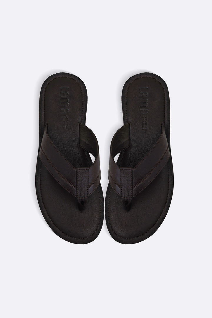 DARK BROWN LEATHER FLIP FLOPS