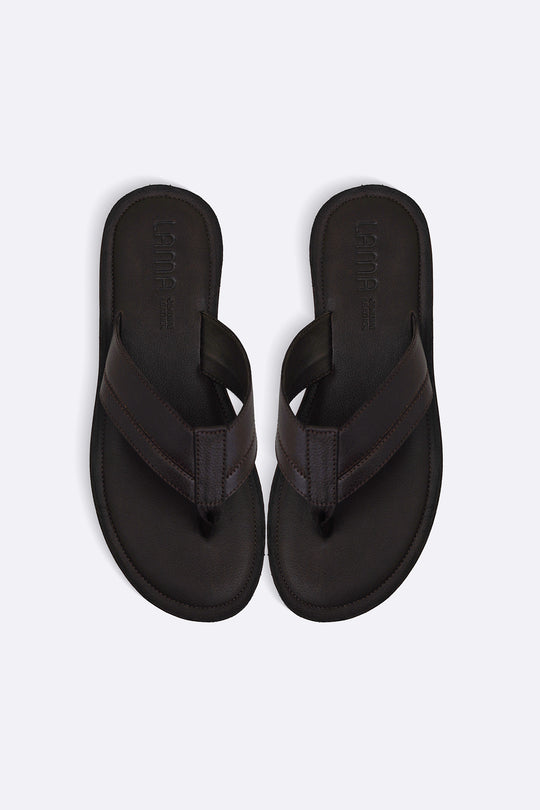 DARK BROWN LEATHER FLIP FLOPS