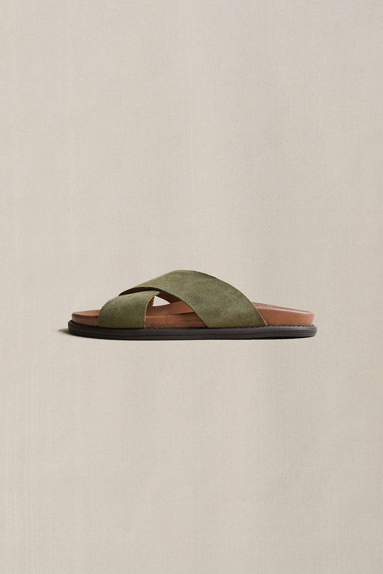 SAGE NOMAD LEATHER SLIDES