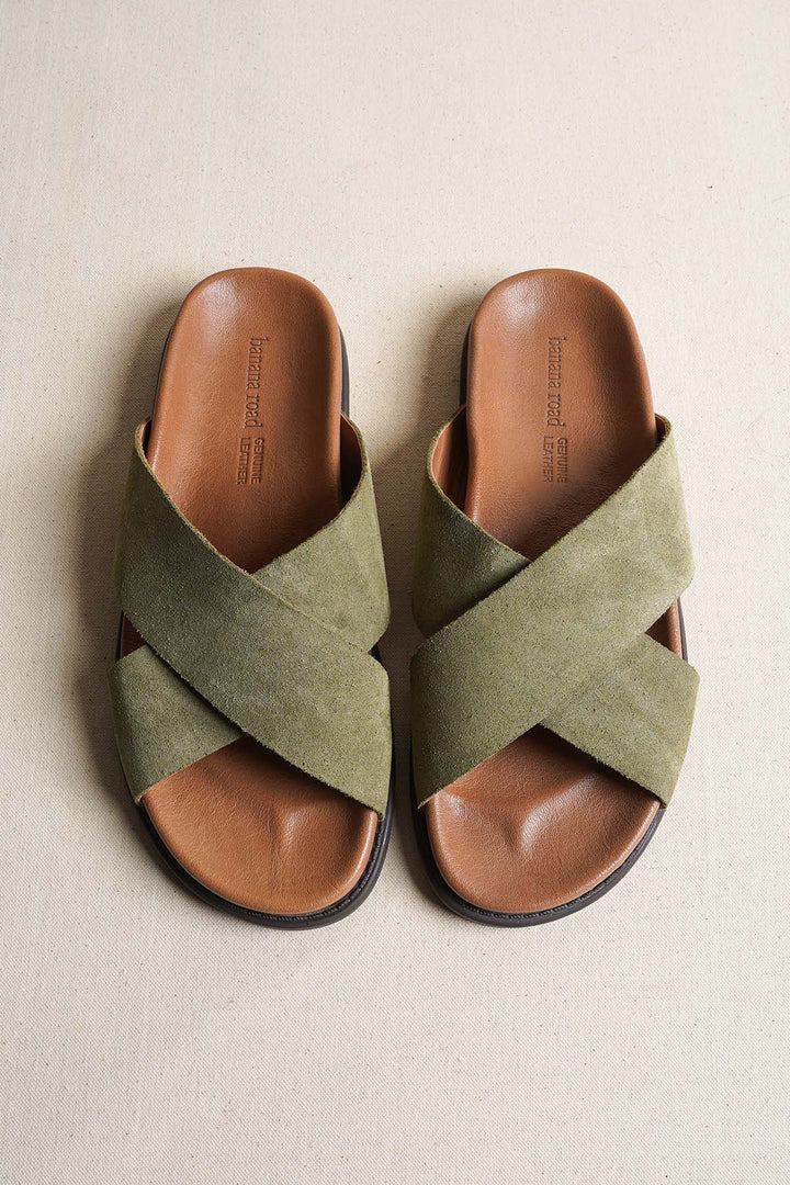 SAGE NOMAD LEATHER SLIDES