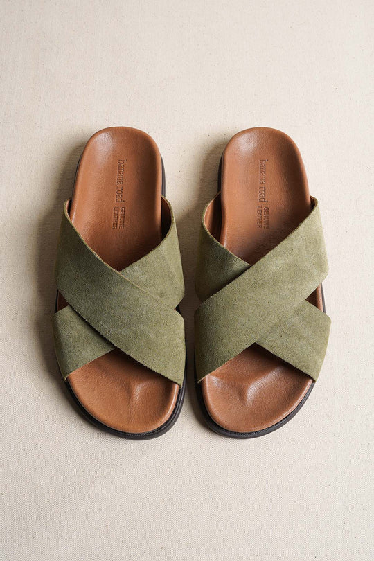 SAGE NOMAD LEATHER SLIDES