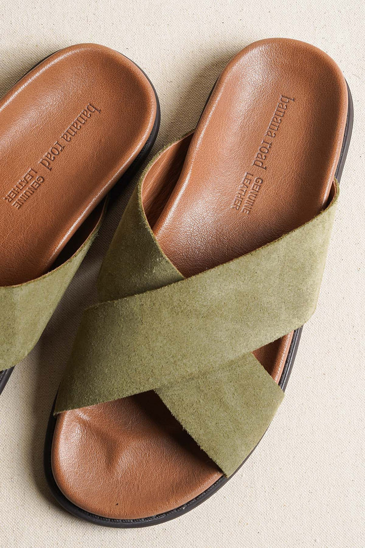 SAGE NOMAD LEATHER SLIDES
