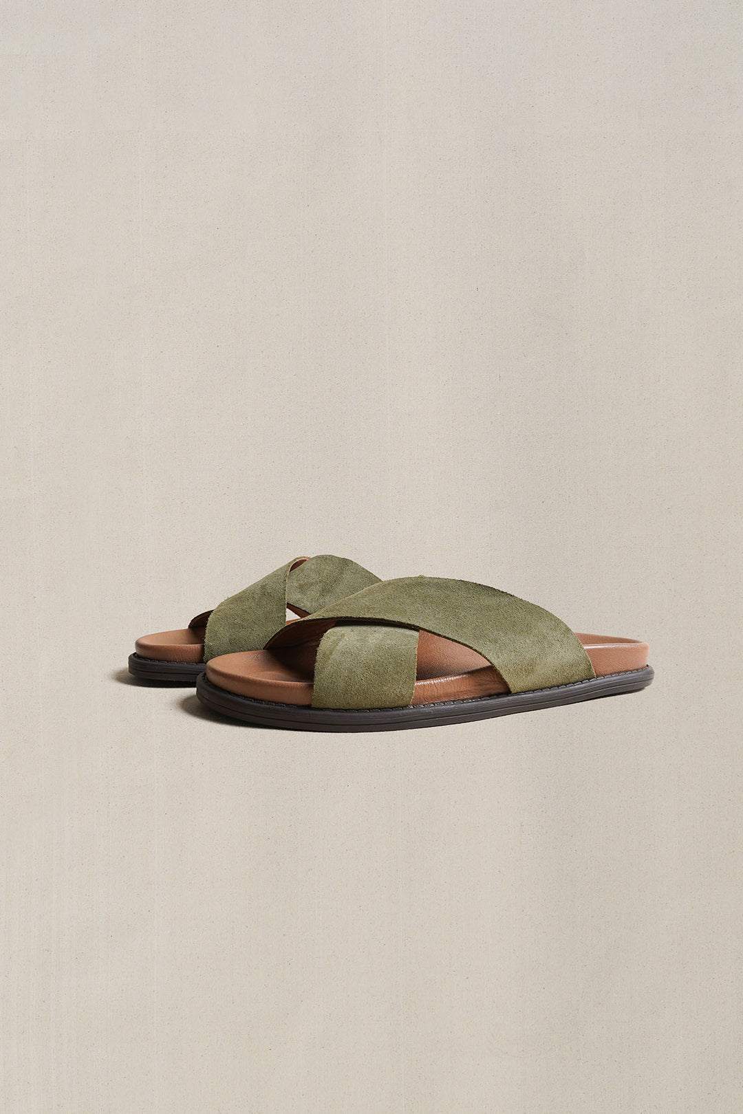SAGE NOMAD LEATHER SLIDES