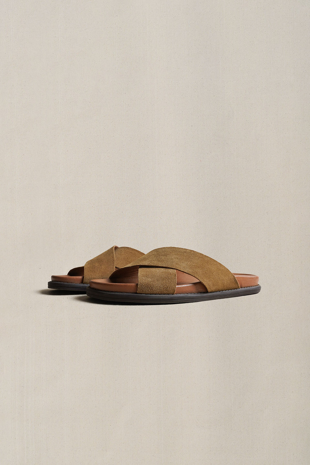 SAND NOMAD LEATHER SLIDES